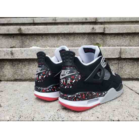 Nike Air Jordan 4 Retro 2020 New Black Flower Men Shoes